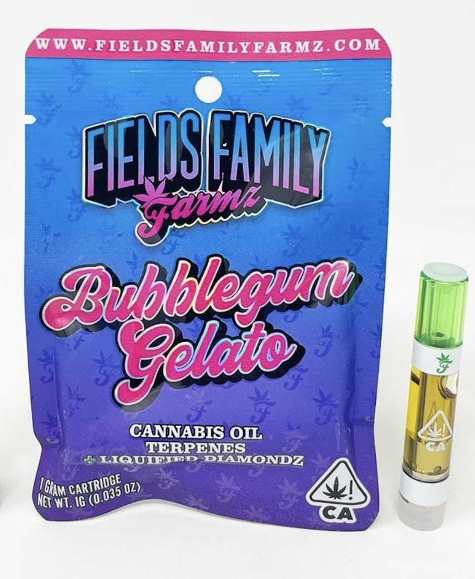 Fields Family Farmz Bubblegum Gelato 1g Liquified Diamonds Cartridge 88%