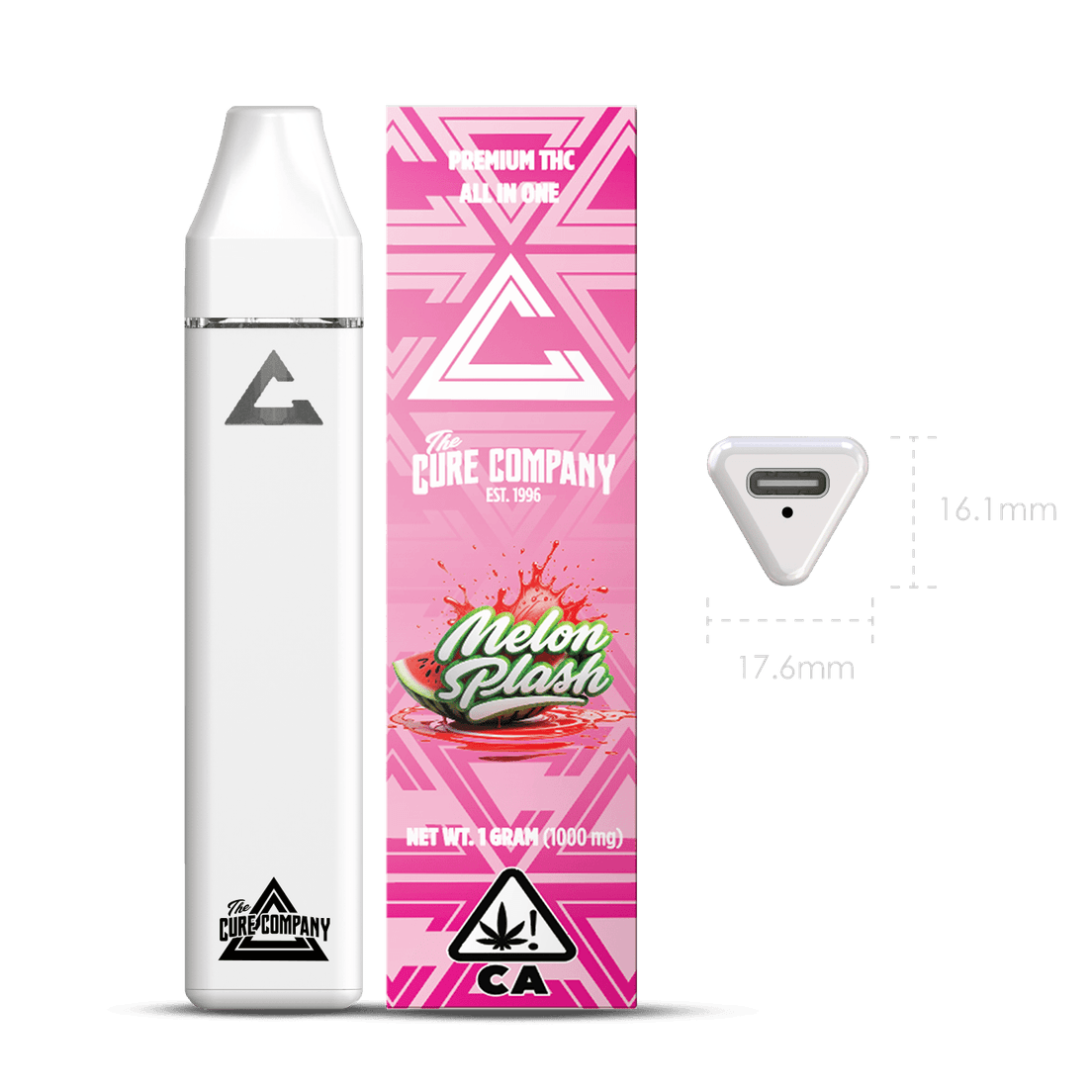 Cure Company Watermelon Splash 1g All in One Vape 78%