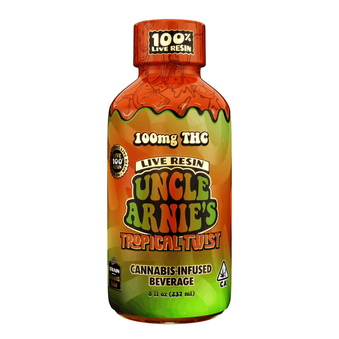 Uncle Arnies Tropical Twist Live Resin Infused Beverage 100mg