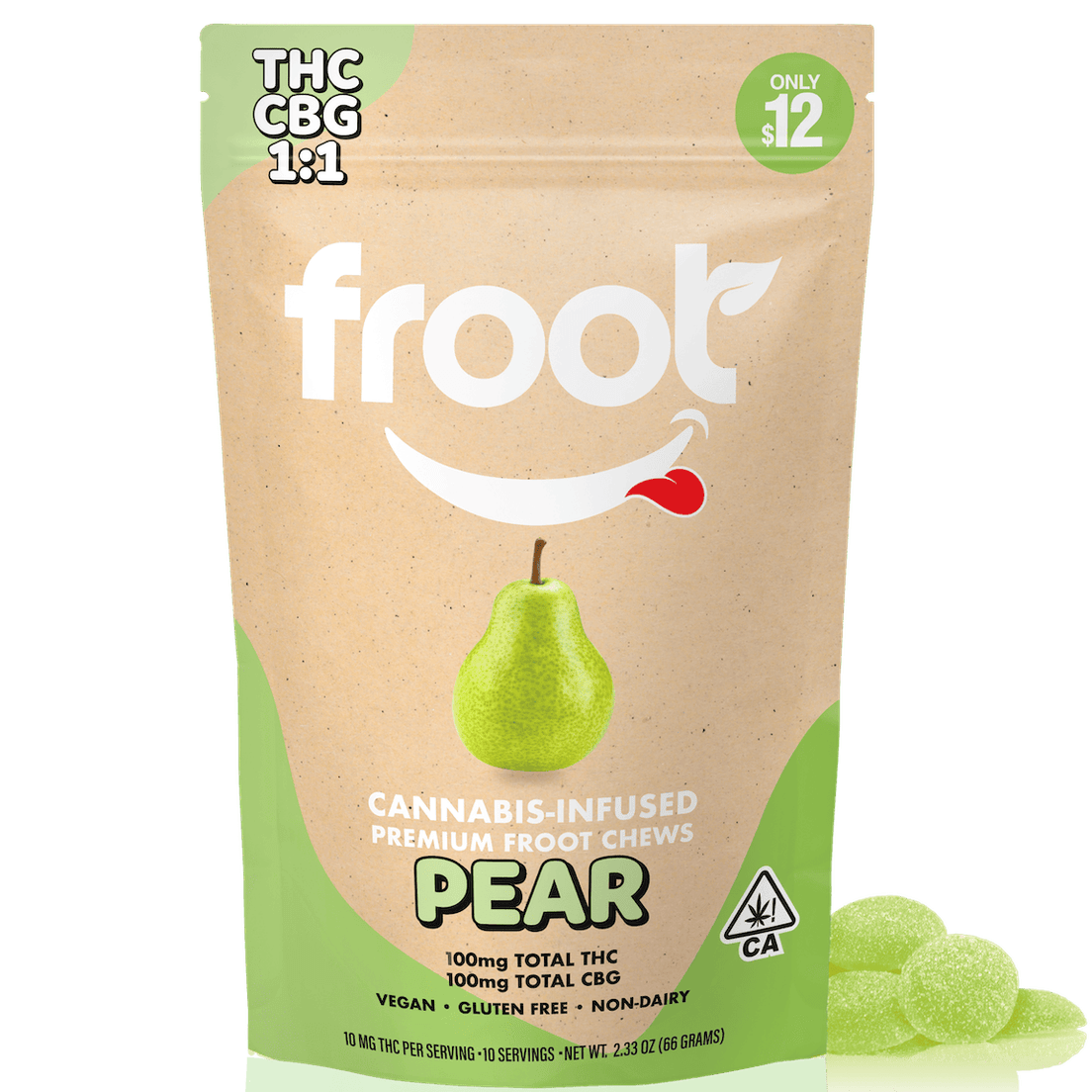 Froot Pear Gummies 100mg THC:CBG