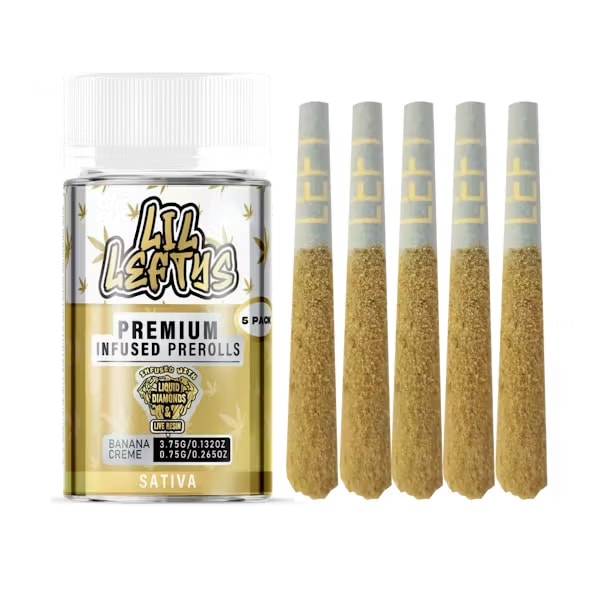 Left Coast Lil Leftys Banana Creme .75g Infused Preroll 5pk 31%