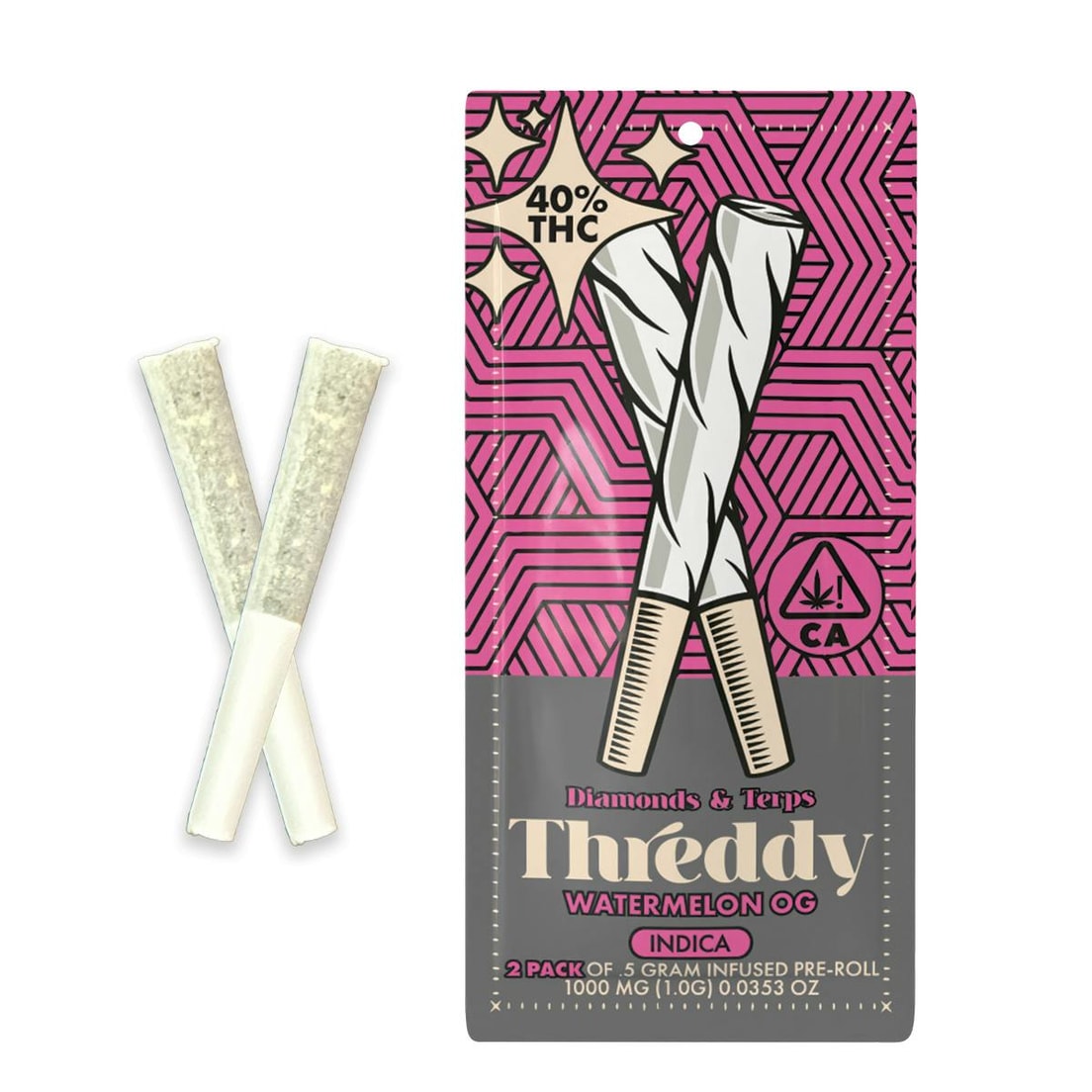 Threddy Watermelon OG .5g Infused Preroll 2pk 40%