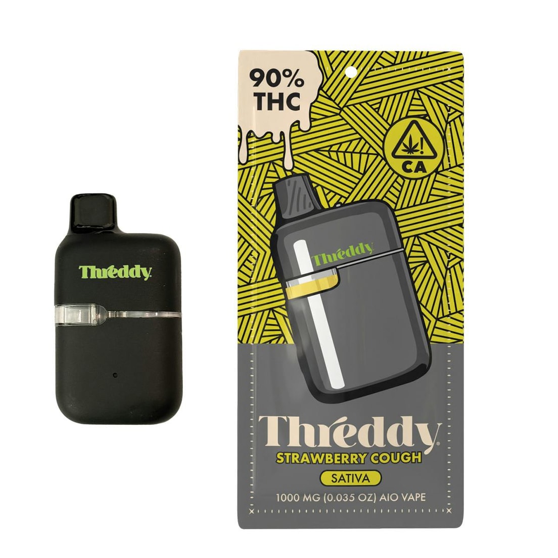 Threddy Strawberry Cough 1g All in One Vape 90%