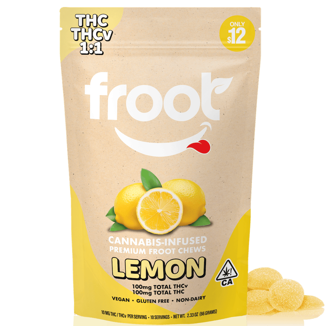 Froot Lemon Gummies 100mg THC:THCv