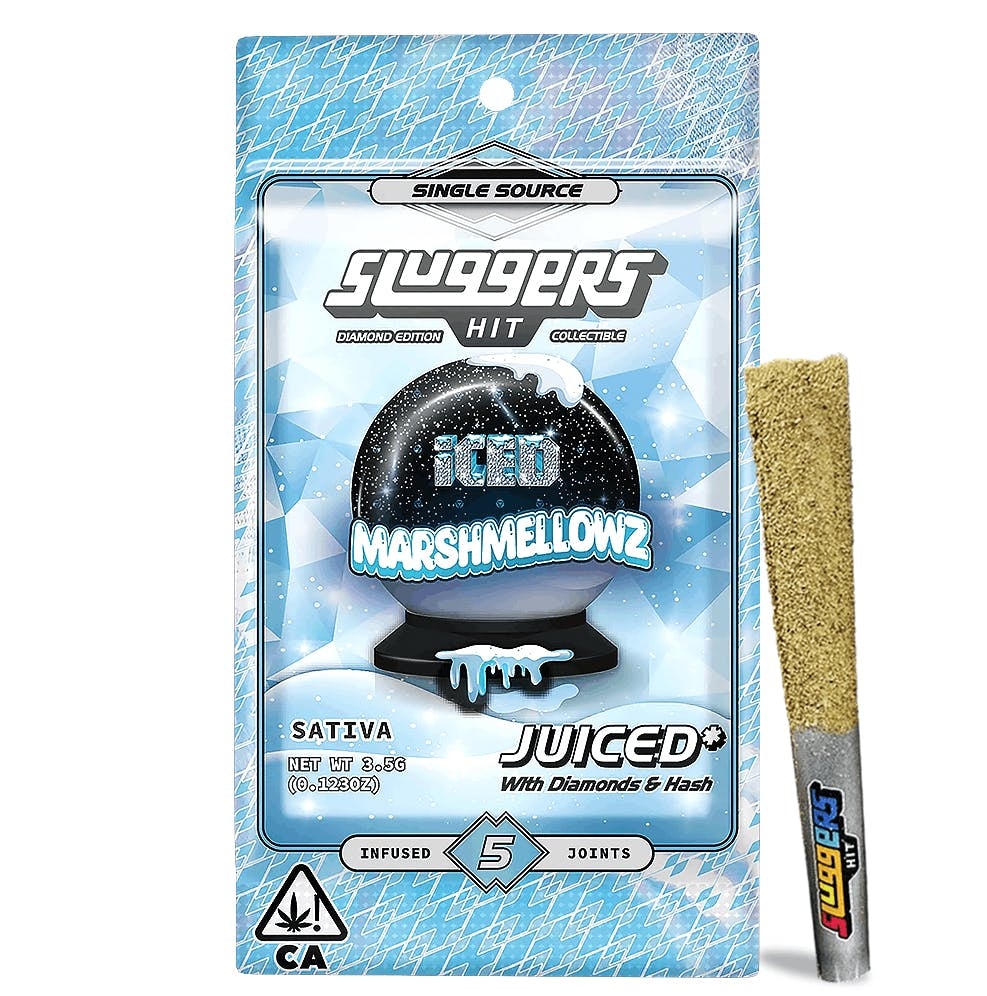 Sluggers Iced Marshmellowz .7g Diamond Infused Preroll 5pk 49%