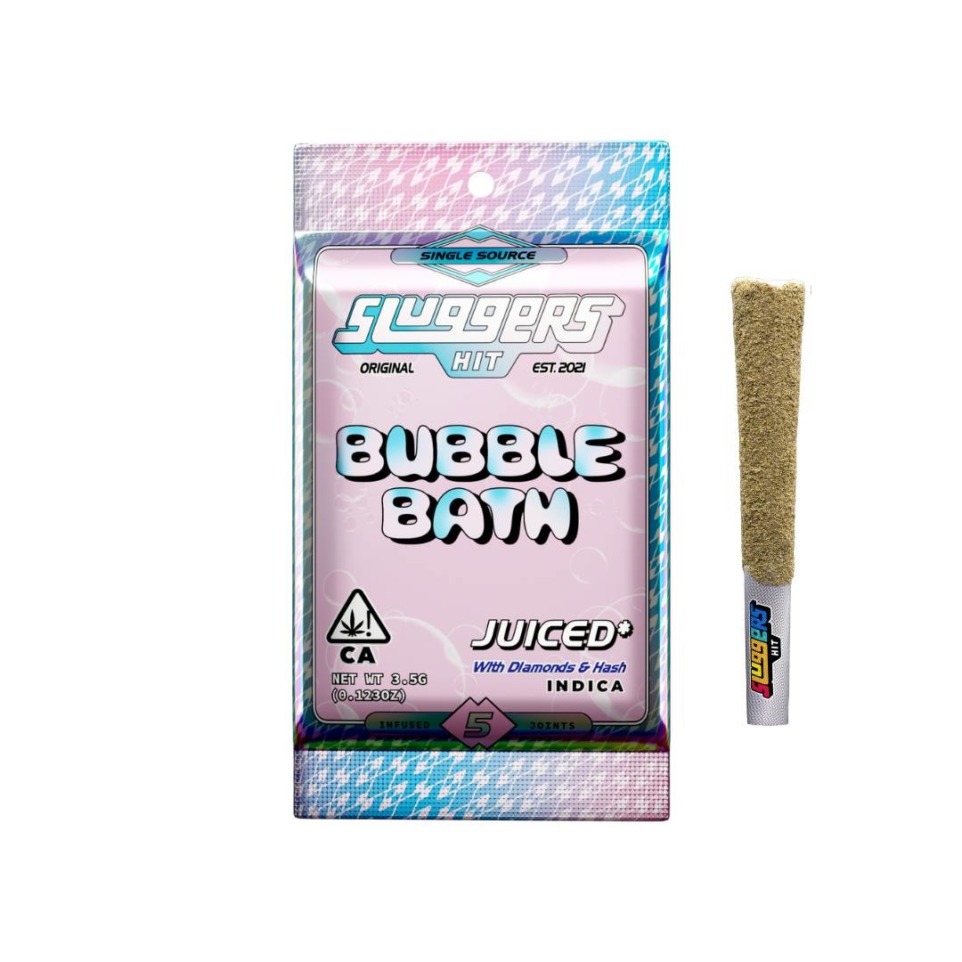 Sluggers Bubble Bath .7g Diamond Infused Preroll 5pk 47%