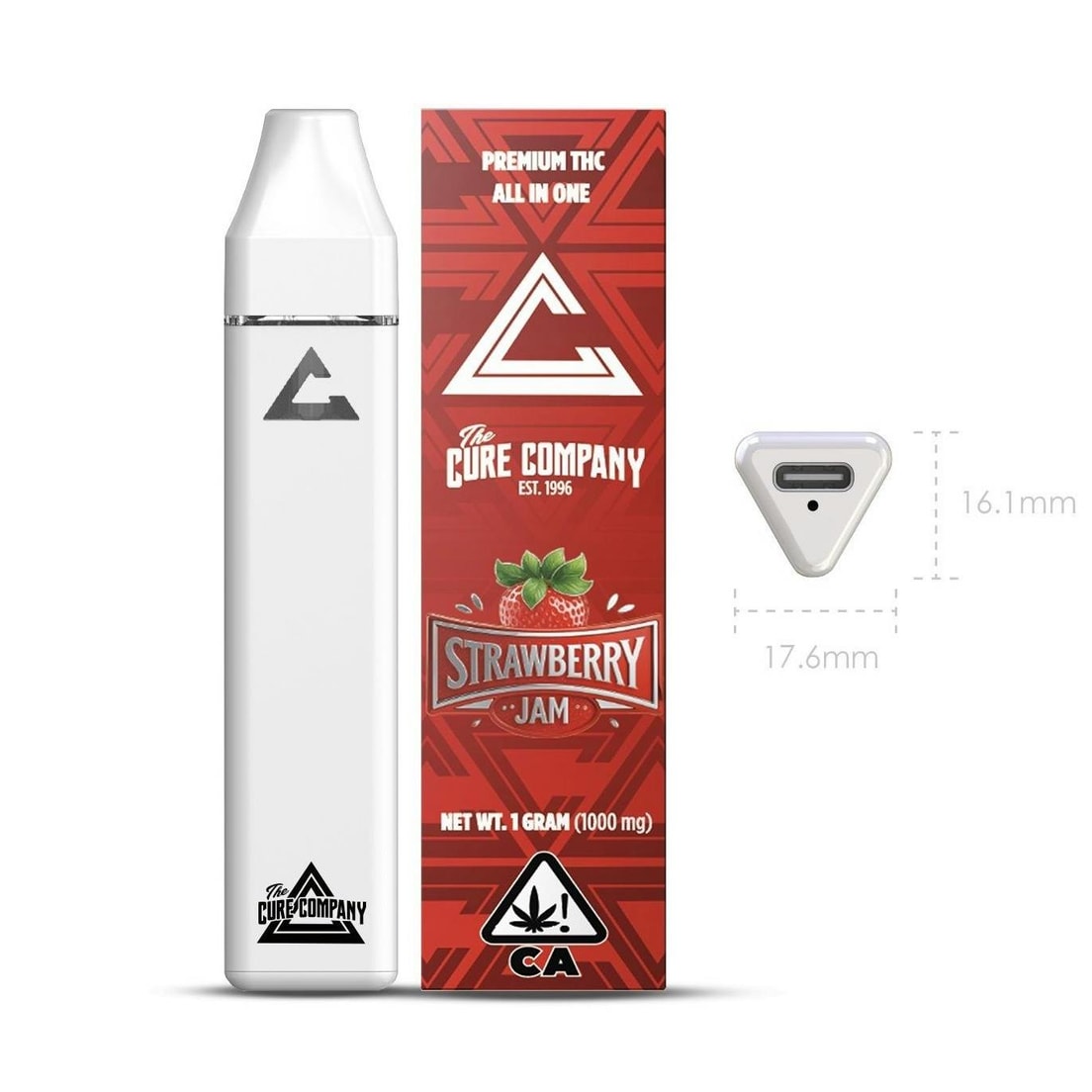 Cure Company Strawberry Jam 1g All in One Vape 78%