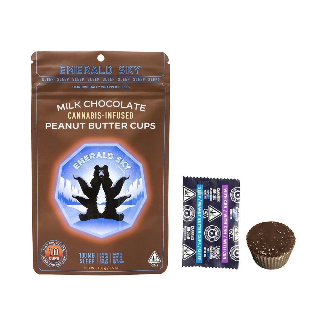 Emerald Sky Sleep Milk Chocolate Peanut Butter Cups 100mg THC 20mg CBN