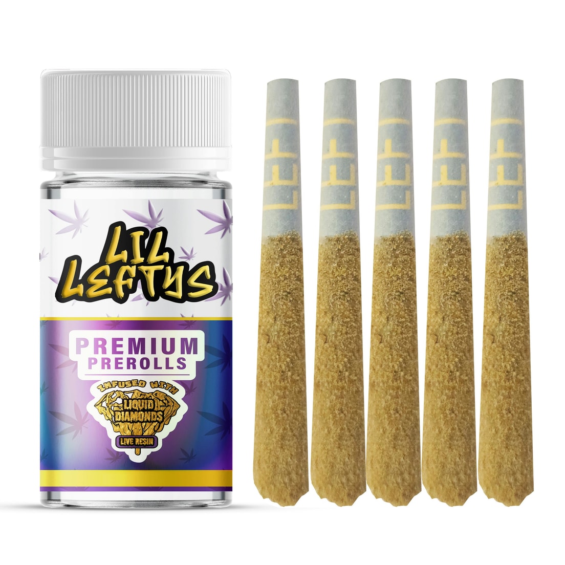 Left Coast Lil Leftys Grape Cookies .75g Infused Preroll 5pk 36%
