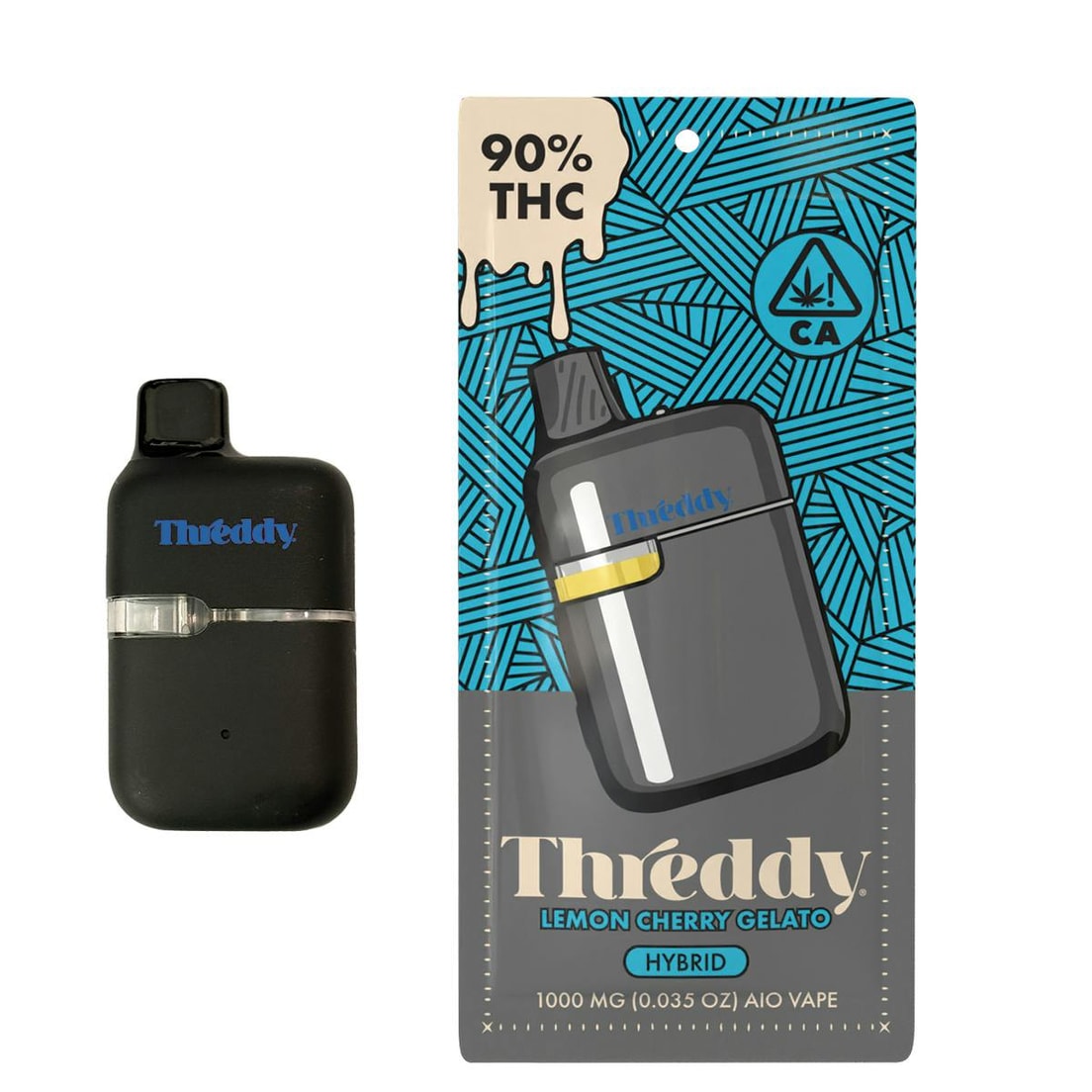 Threddy Lemon Cherry Gelato 1g All in One Vape 90%