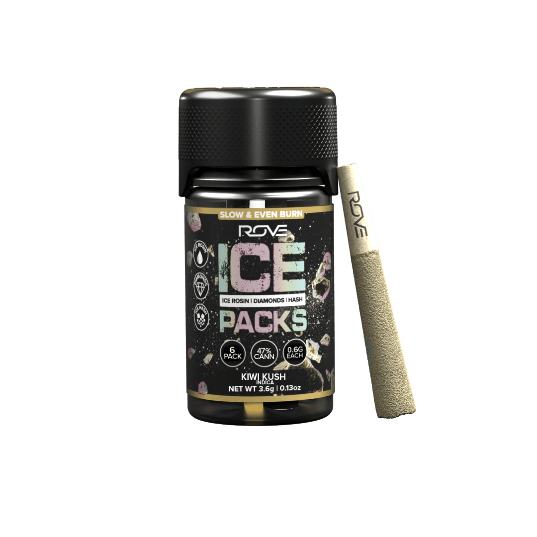 Rove Kiwi Kush .5g Rosin & Diamonds Infused Preroll 6pk 40%