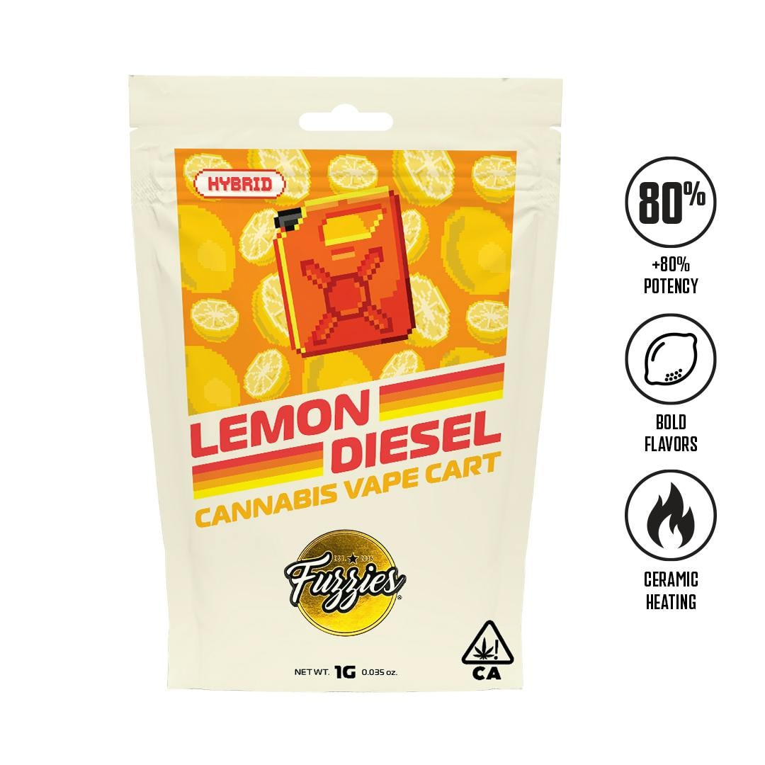 Fuzzies Lemon Diesel 1g Cartridge 87%