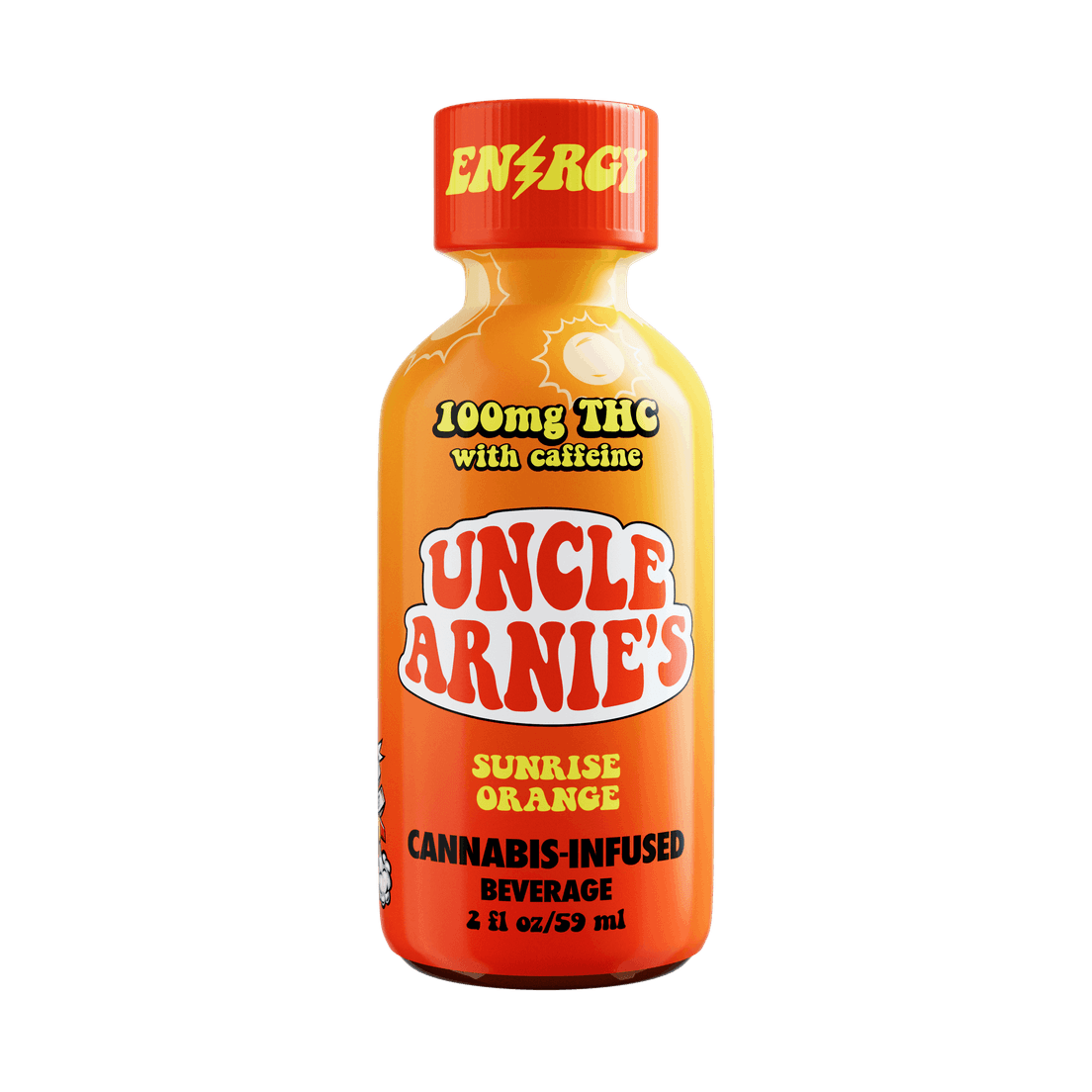 Uncle Arnies Sunrise Orange Infused ENERGY Shot 100mg THC 150mg Caffeine
