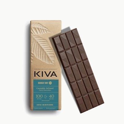 Kiva Midnight Mint Dark Chocolate Sleep Bar 100mg THC 40mg CBN