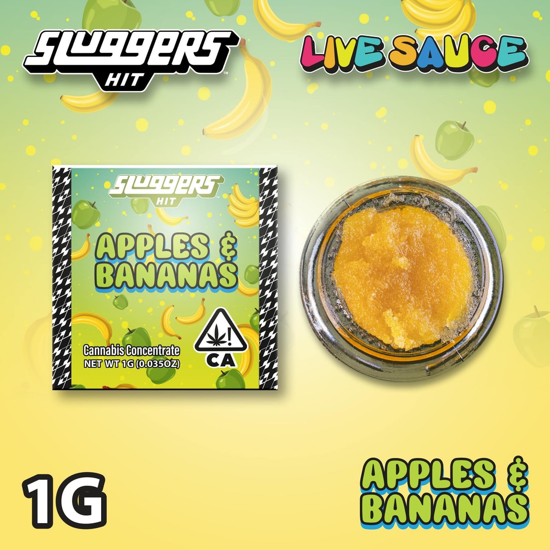 Sluggers Apples & Bananas 1g Live Sauce 69%