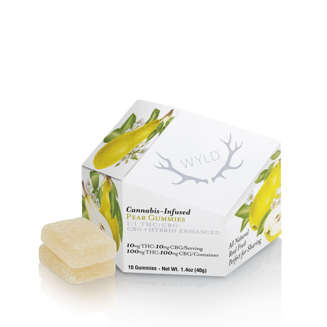 Wyld Pear Gummies 100mg 1:1 THC:CBG