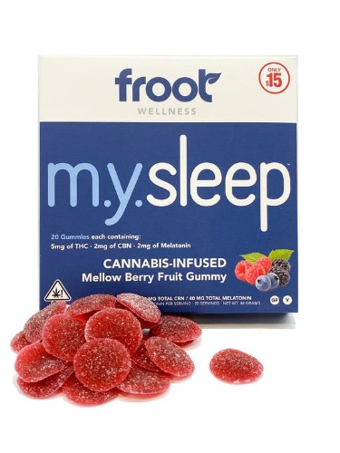 Froot M.Y.Sleep Mellow Berry Fruit Gummies 5:2 100mg THC/40mg CBN