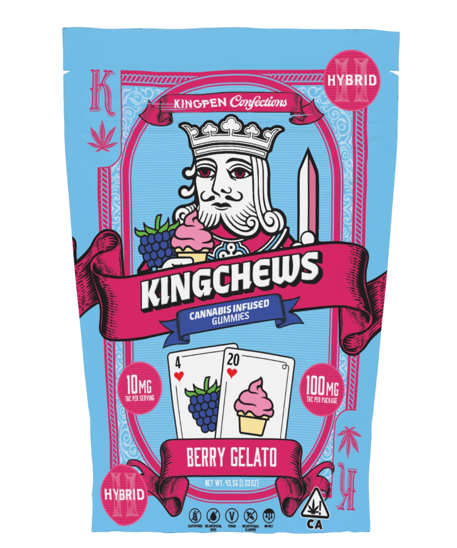 Kingpen Kingchews Berry Gelato Gummies 100mg THC