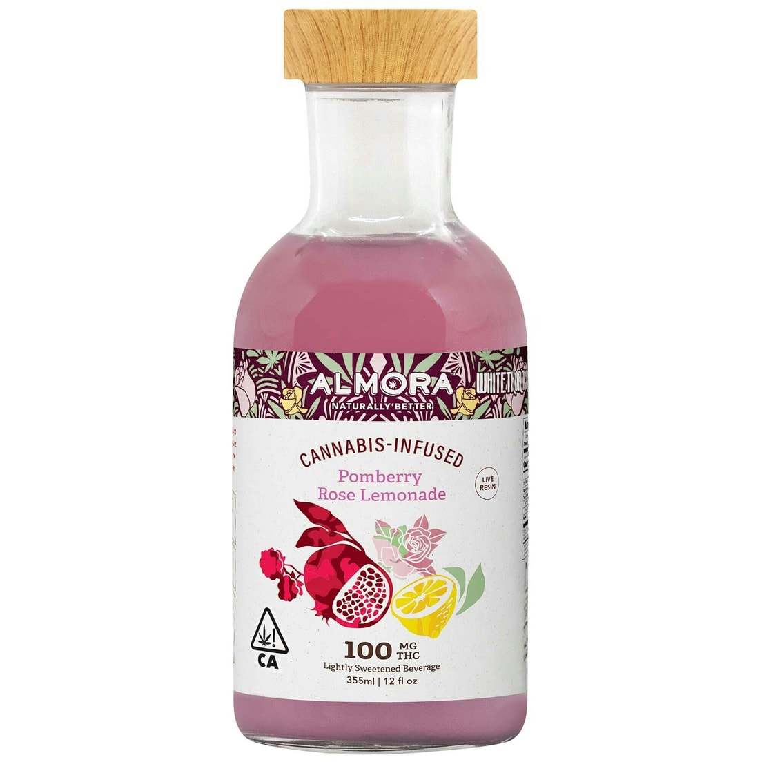 Almora Pomberry Rose Lemonade Live Resin Infused Beverage 100mg
