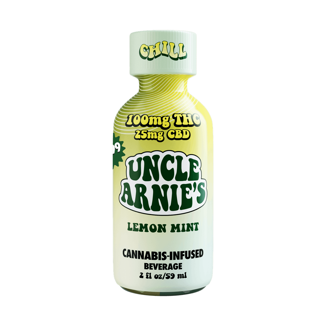 Uncle Arnies Lemon Mint Infused CHILL Shot 4:1 THC:CBD 100mg THC / 25mg CBD