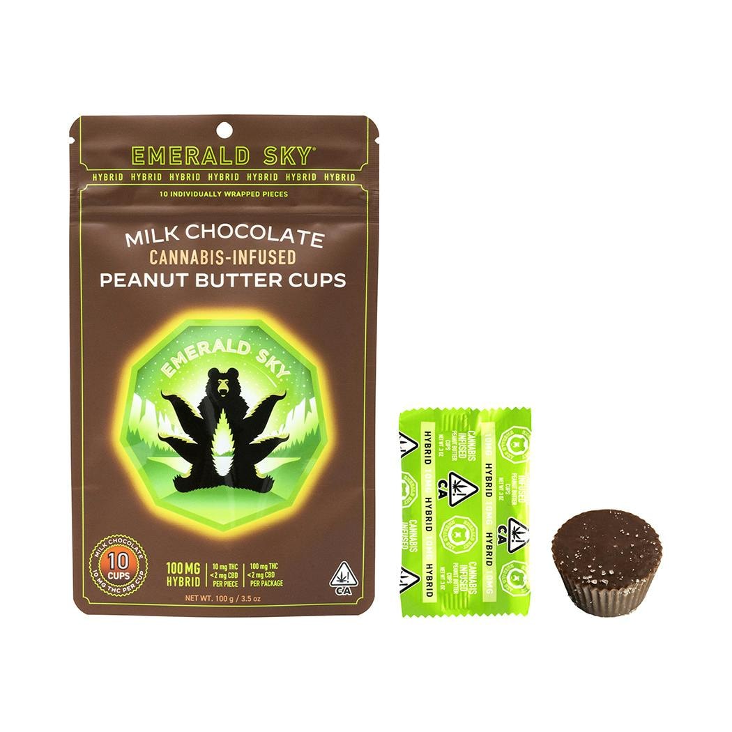 Emerald Sky Milk Chocolate Peanut Butter Cups 100mg THC