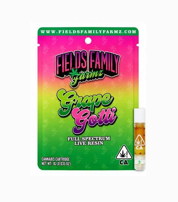 Fields Family Farmz Grape Gotti 1g Live Resin Cartridge 79%