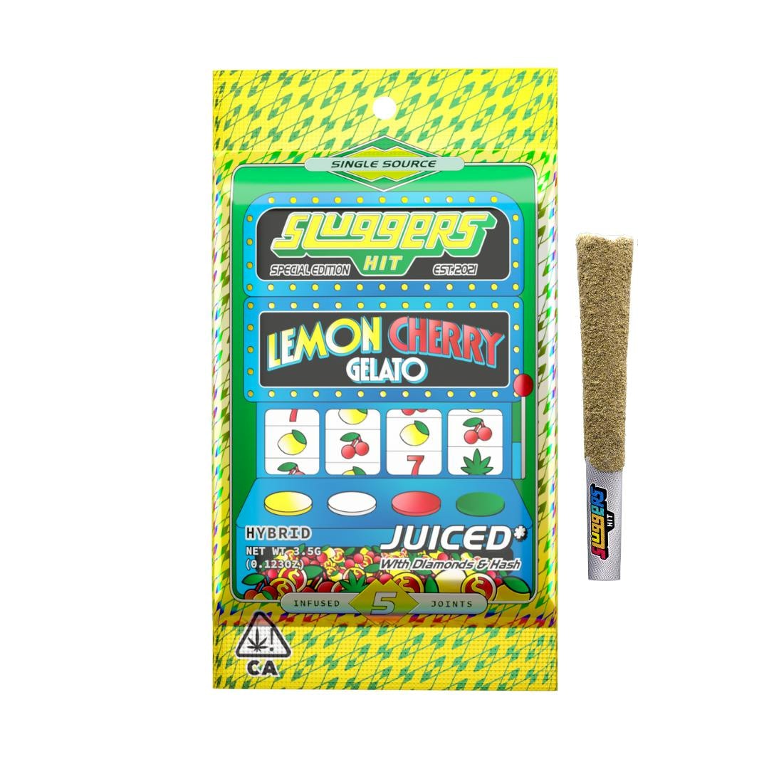 Sluggers Hit Lemon Cherry Gelato 0.7g 5pk Infused Joints 36%
