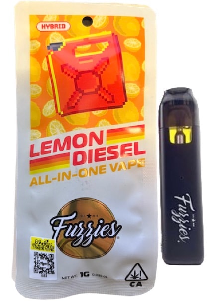 Fuzzies Lemon Diesel 1g All in One Vape 89%