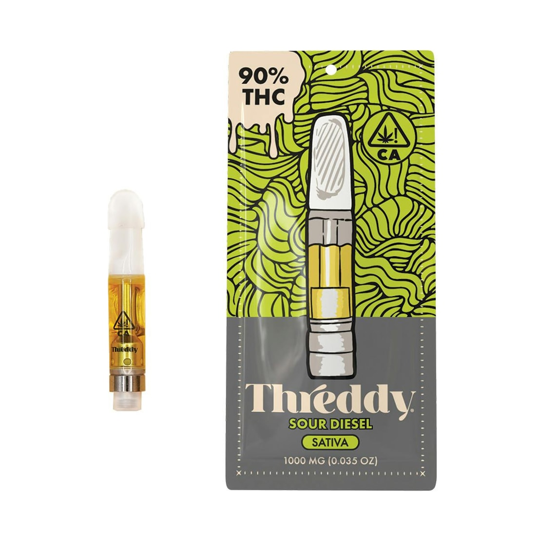 Threddy Sour Diesel 1g Distillate Cartridge 90%