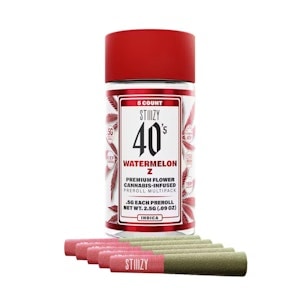 STIIIZY 40's Watermelon Z 0.5g 5pk Infused Prerolls 37%